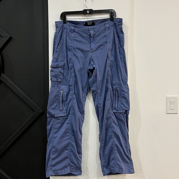 Hollister Pants - Hollister Women’s Blue Low Rise Baggy Cargo Pants 12R Grunge